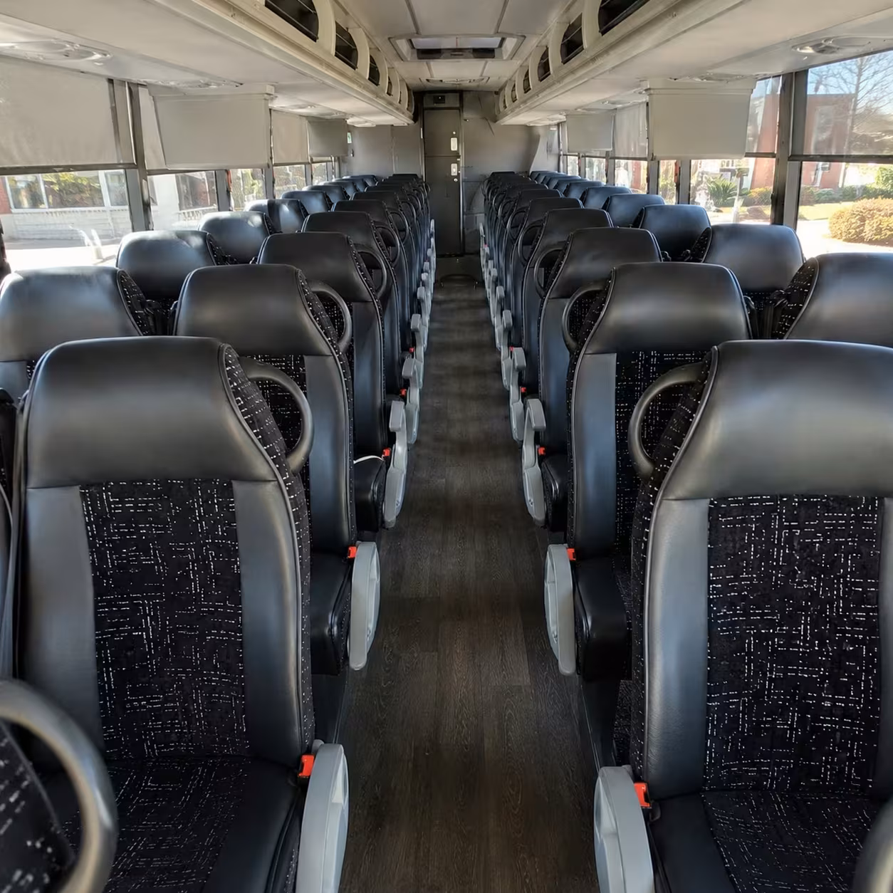 56 passenger charter bus inside